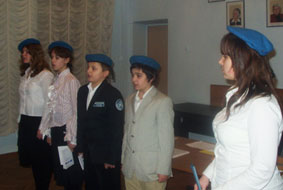 Прием учащихся школы № 1237 в юные миротворцы