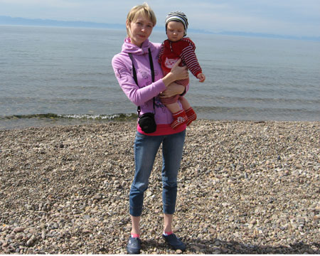 Ольга Князева с сыном Юрием нв озере Байкал, ЛЕТО 2010 года